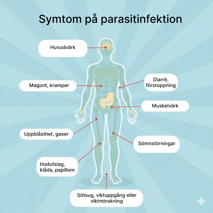 Symptoms of parasites